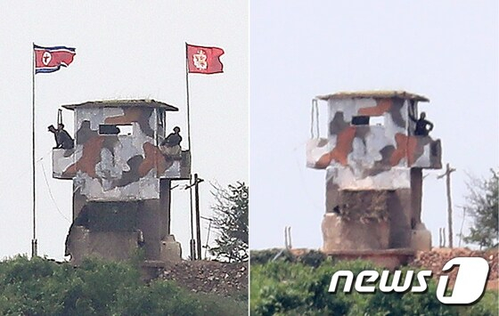 경기도 파주시 접경지역에서 바라본 북한군 초소 /사진=뉴스1