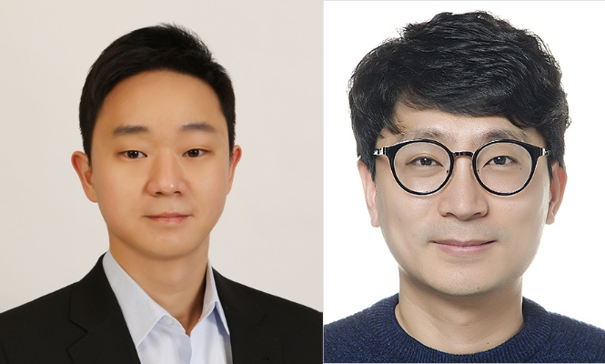 연구를 이끈 정예환 한양대 융합전자공학부 교수(오른쪽) &middot;유형석 한양대 전기생체공학부 교수(왼쪽) /사진=과학기술정보통신부