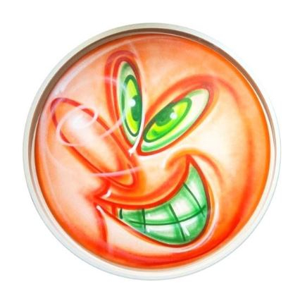 Kenny Scharf, Orville, 101.6cm, Spray Paint on Canvas, 2020 (THE LARA GALLERY) صȦ, Űظ, ٽŰƿ Բ 1980 ̱ ˾Ʈ ⸦ ̲ ۰ Kenny Scharf ȭ ÷ Ư ĳͿ Ư Ӹ  ǰ ַ ̴  Դϴ. &lt;Orville&gt; ȭ 󱼵   ǥ ǰ ̴ ̱  ȭ &#039;ε  ø(The Flintstones)&#039; &#039;ְ (The Jetsons)&#039;    ũ  ԰ ǥ  鿡  پ  ϰ ִ.