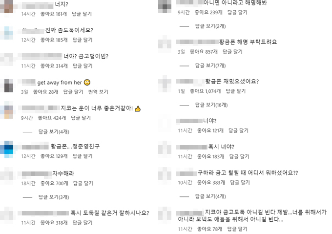 지코 SNS에 악플 쇄도…'구하라 금고 털이범' 의심까지 '심각' - 머니투데이