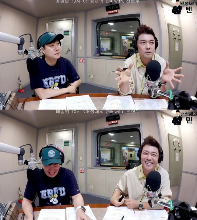 지난 26일 방송된 SBS 파워FM &#039;배성재의 텐&#039;에 출연한 방송인 전현무(오른쪽) /사진=SBS 파워FM &#039;배성재의 텐&#039;