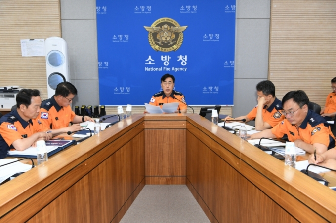 허석곤 소방청장이 지난 5일 전국 소방지휘관 회의를 주재하고 있는 모습/사진제공=소방청