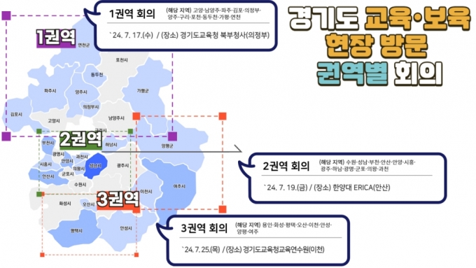 경기도 교육·보육 현장 방문 권역별 회의 일정/사진제공=경기교육청