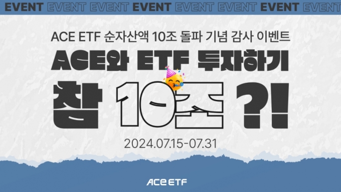 한투운용, ACE ETF 순자산 10조 돌파 이벤트 진행