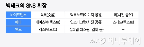 빅테크의 SNS 확장/그래픽=윤선정