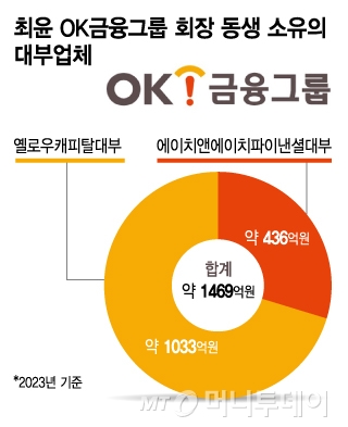 최윤 OK금융그룹 회장 동생 소유의 대부업체/그래픽=김지영