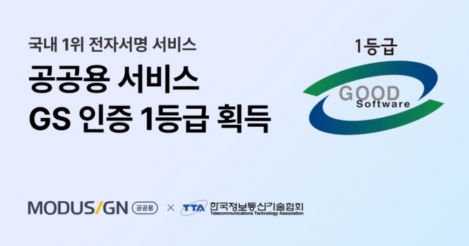 공공시장 입지 넓히는 모두싸인, 소프트웨어 품질인증 1등급 획득