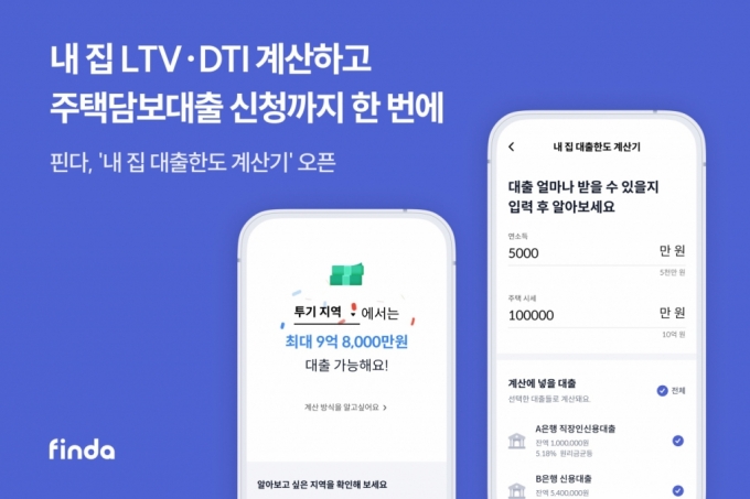 LTV·DTI 계산·대출 한번에…핀다, '내집 대출한도 계산기' 출시