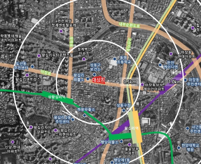 서울 성동구의 한신아파트 가로주택정비사업 위치/사진=성동구청