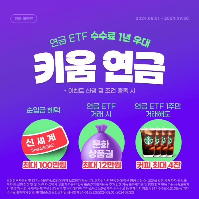 키움증권, 연금 ETF 거래 수수료 1년 우대 이벤트 진행