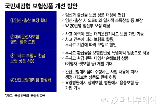 국민체감형 보험상품 개선 방안/그래픽=이지혜