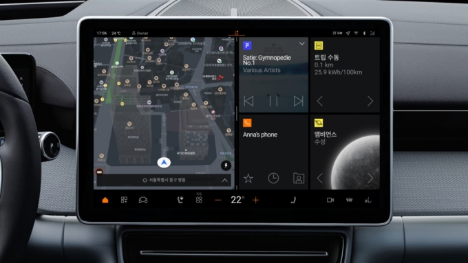 폴스타4에 탑재된 ‘TMAP 오토’. /사진=티맵모빌리티