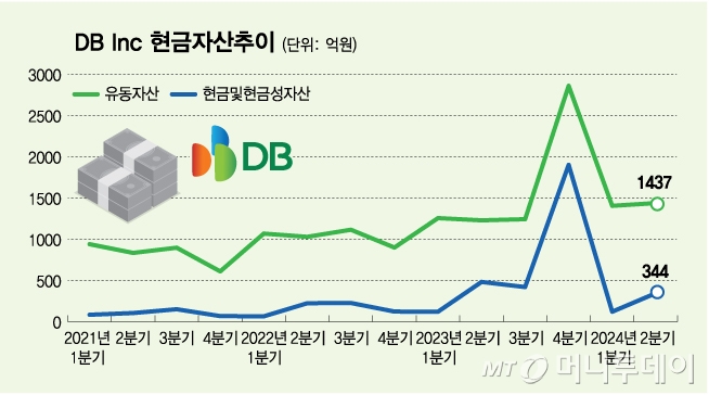 DB Inc 현금자산추이/그래픽=김다나