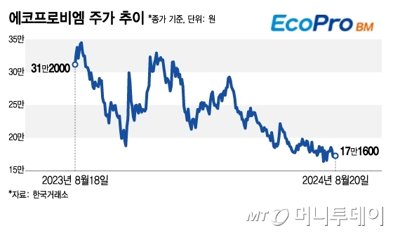 에코프로비엠 주가 추이/그래픽=김지영 기자