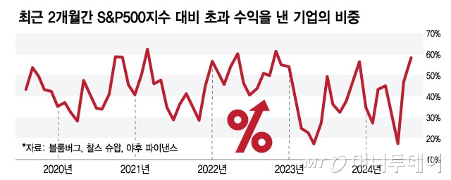 S&P500지수 대비 초과 수익을 낸 기업의 비중/그래픽=최헌정