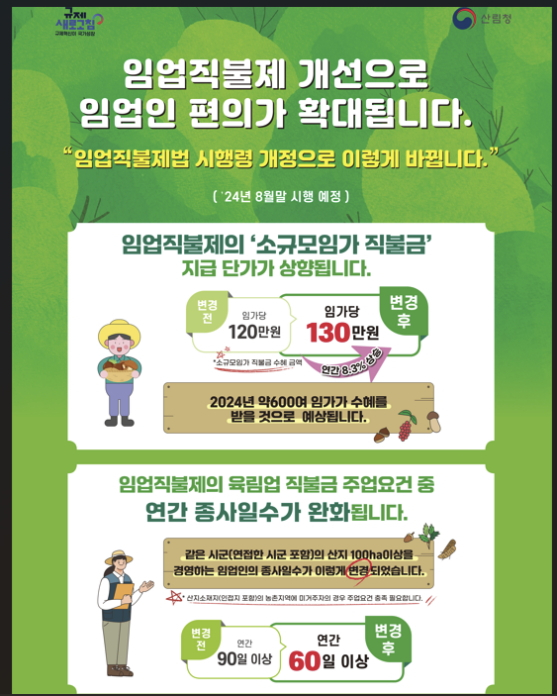 임업직불제 개선안내. /사진제공=산림청