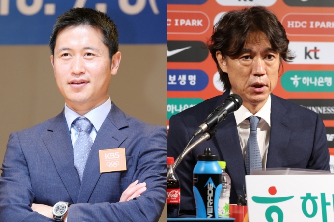 (왼쪽부터) 이영표 전 해설위원, 홍명보 대한민국 축구 국가대표팀 감독 /사진=머니투데이 DB, 뉴시스