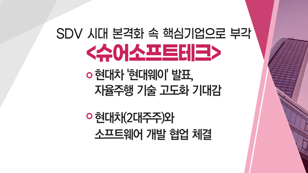 [매매의 기술] SDV 시대 본격화 속 핵심기업으로 부각 '슈어소프트테크' VS  美 멧세라와 기술이전 계약 진행 부각 '디앤디파마텍'