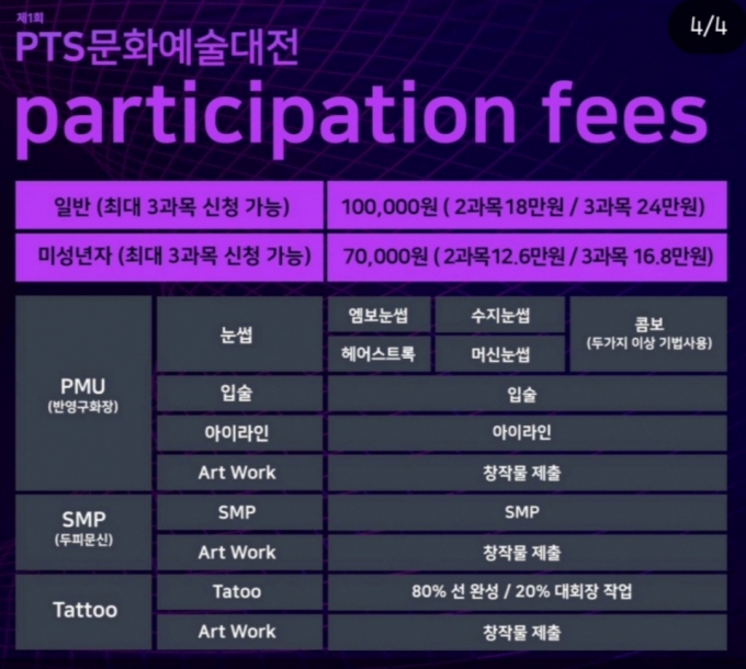 대한문신사중앙회는 11월 개최하는 이번 행사에서 미성년자의 참가 신청도 받고 있다. 세 과목에 응시할 경우 참가비 16만8000원을 내야 한다. /사진=임보란 회장 SNS 