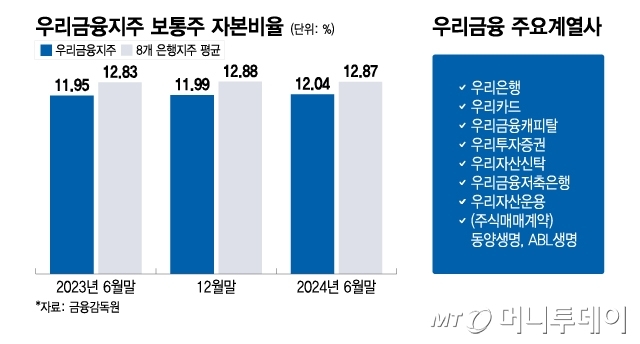 우리금융지주 보통주 자본비율/그래픽=이지혜