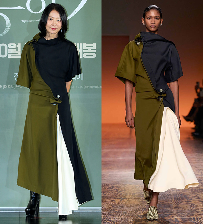 배우 김희애, 보테가 베네타 2024 F/W 컬렉션 쇼. /사진=뉴시스, 보테가 베네타(BOTTEGA VENETA) 