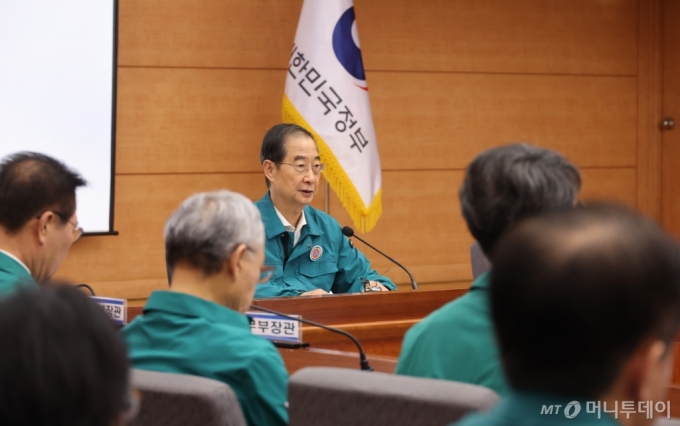 [서울=뉴시스] 김명원 기자 = 한덕수 국무총리가 6일 서울 종로구 정부서울청사 별관에서 열린 2024년 을지연습 사후강평회의에 참석해 발언하고 있다. 2024.09.06. kmx1105@newsis.com /사진=김명원