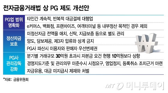 전자금융거래법 상 PG 제도 개선안/그래픽=김지영