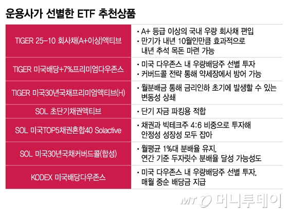 운용사가 선별한 ETF 추천상품/그래픽=이지혜