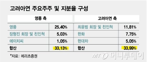 고려아연 주요주주 및 지분율 구성/그래픽=김다나