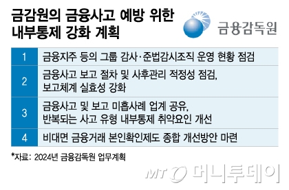 금감원의 금융사고 예방 위한 내부통제 강화 계획/그래픽=이지혜