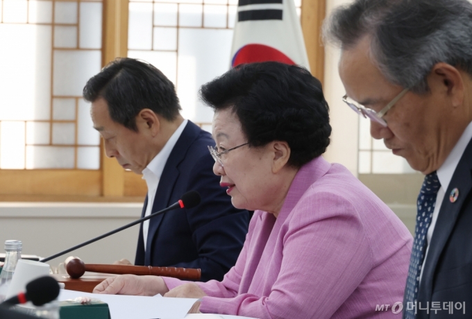 이배용 국가교육위원회위원장이 지난달 9일 서울 종로구 정부서울청사에서 열린 국가교육위원회 회의에 참석해 발언하고 있다. /사진=뉴시스