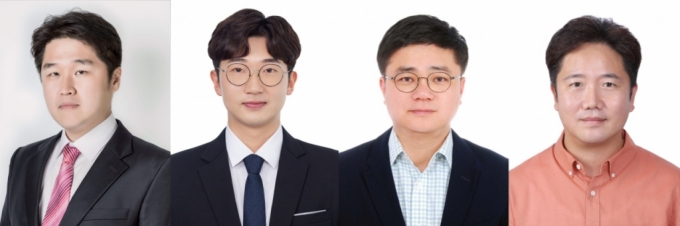 박철민 금오공대 신소재공학부 교수, 이영한 박사과정, 전기준 인하대 교수, 하윤철 한국전기연구원 박사.(왼쪽부터)/사진제공=금오공대