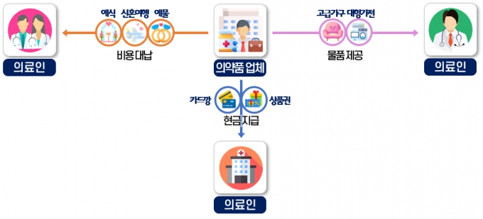 의료인의 호화 결혼 비용을 대납하고 고급가구?대형가전을 배송하는 등의 방식으로 리베이트 제공한 의약품 업체./이미지=국세청 제공