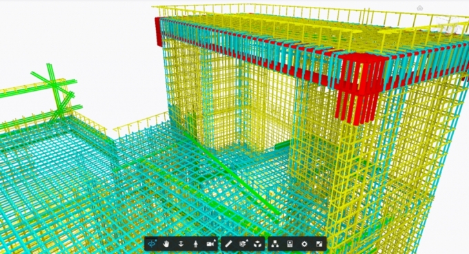 스마트체커를 활용한 BIM 기반 철근 관리 모습 /사진제공=코오롱글로벌