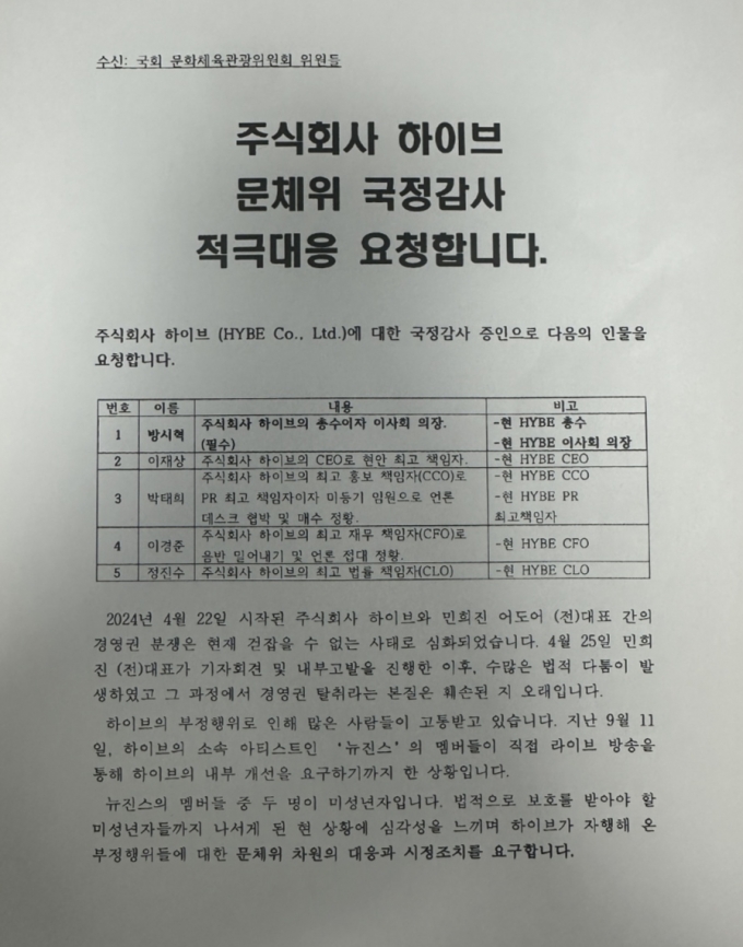 /사진제공=한 문체위 소속 의원실