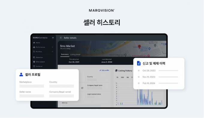 마크비전의 판매자 심층 분석 시스템 ‘셀러 인텔’ 내 기간별 분석 가능한 ‘셀러 히스토리’ 관련 이미지/사진제공=마크비전