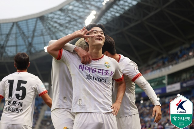 이상헌의 골 세리머니. /사진=한국프로축구연맹 제공