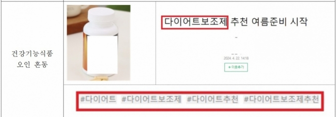 다이어트 관련 부당광고 사례/사진=전진숙 의원실