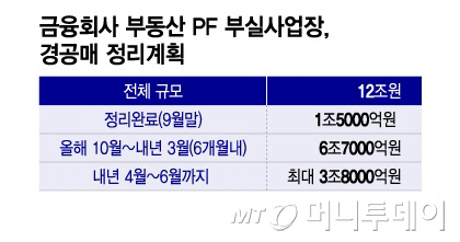 금융회사 부동산 PF 부실사업장, 경공매 정리계획/그래픽=이지혜