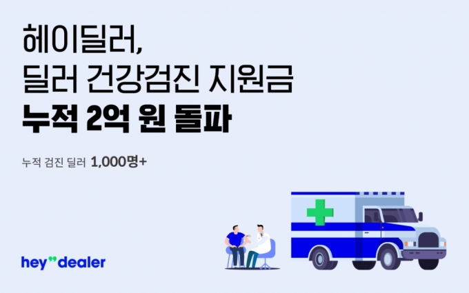 헤이딜러, 딜러 건강검진 지원금 누적 2억원 돌파