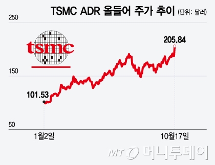 TSMC ADR 올들어 주가 추이/그래픽=윤선정