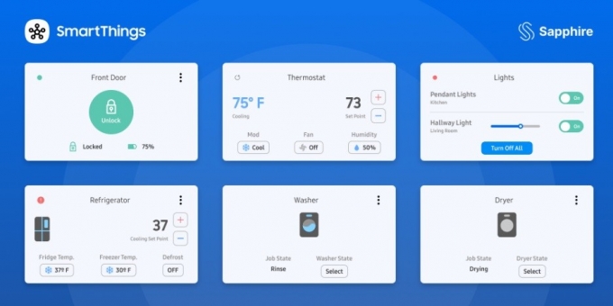 삼성전자와 사파이어 커넥티드 커뮤니티 간 협력/사진=삼성전자 스마트싱스 홈페이지