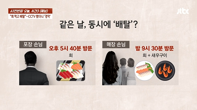 "회 먹고 배탈 났다" 따로 온 손님들이 쓴 리뷰…CCTV 봤더니 "수상해"