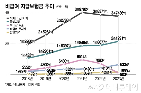 비급여 지급보험금 추이/그래픽=이지혜