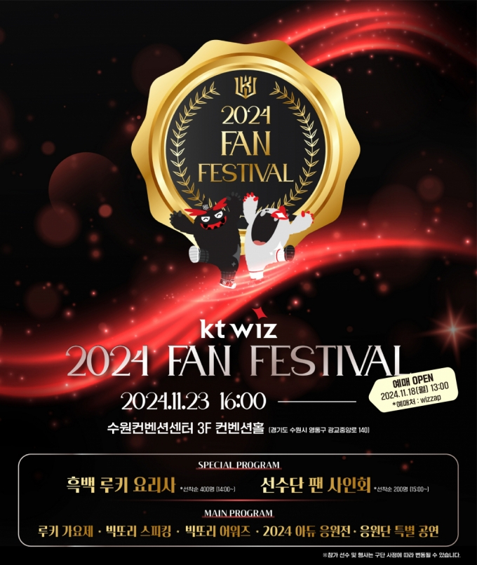 2024 KT 위즈 팬 페스티벌, 23일 수원컨벤션센터에서 개최 