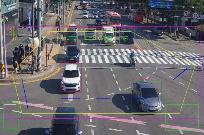 CCTV기반 차량추적 및 속도추정 기술 /사진=한국과학기술연구원