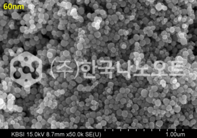 한국나노오트가 합성에 성공한 60나노미터급 니켈입자
