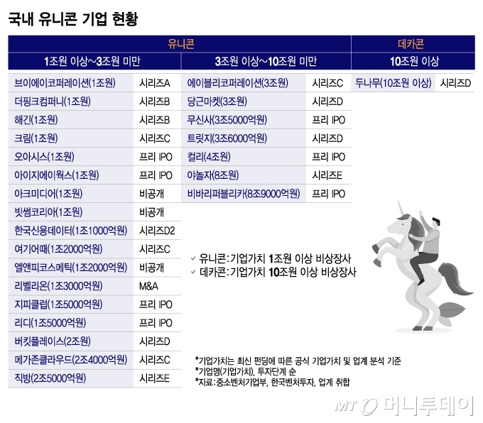 국내 유니콘 기업 현황/그래픽=이지혜