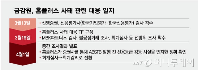 금감원, 홈플러스 사태 관련 대응 일지/그래픽=최헌정
