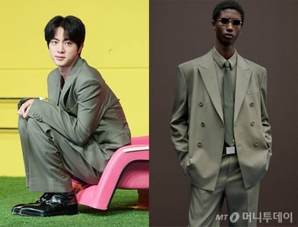 걸친 주얼리만 1602만원…'대환장' BTS 진, 봄 슈트 완벽 소화